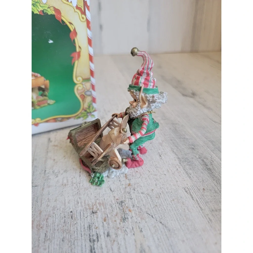 Enesco Mayor mistletoe elf airplane North Pole Village accessory vintage